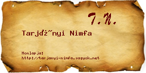 Tarjányi Nimfa névjegykártya
